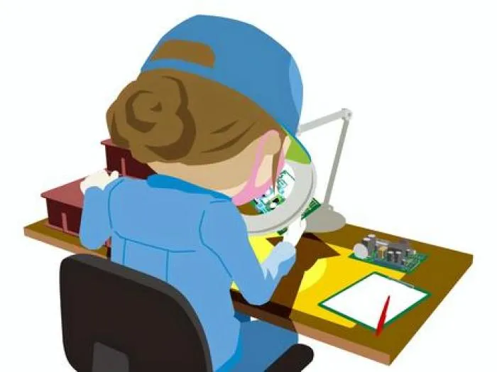 コツコツ取り組む部品のチェック作業